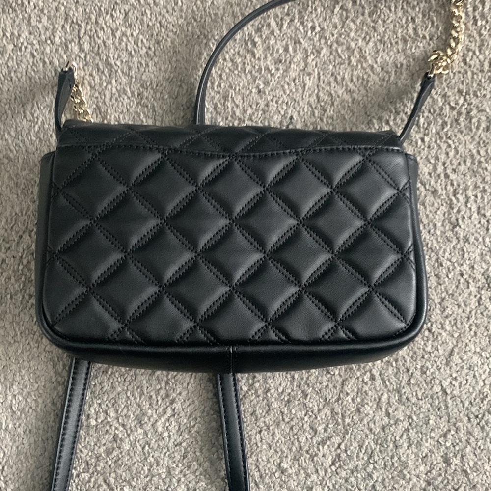 Kate Spade Black Crossbody Clutch Quilted Leather purse with removable strap - Picture 8 of 10